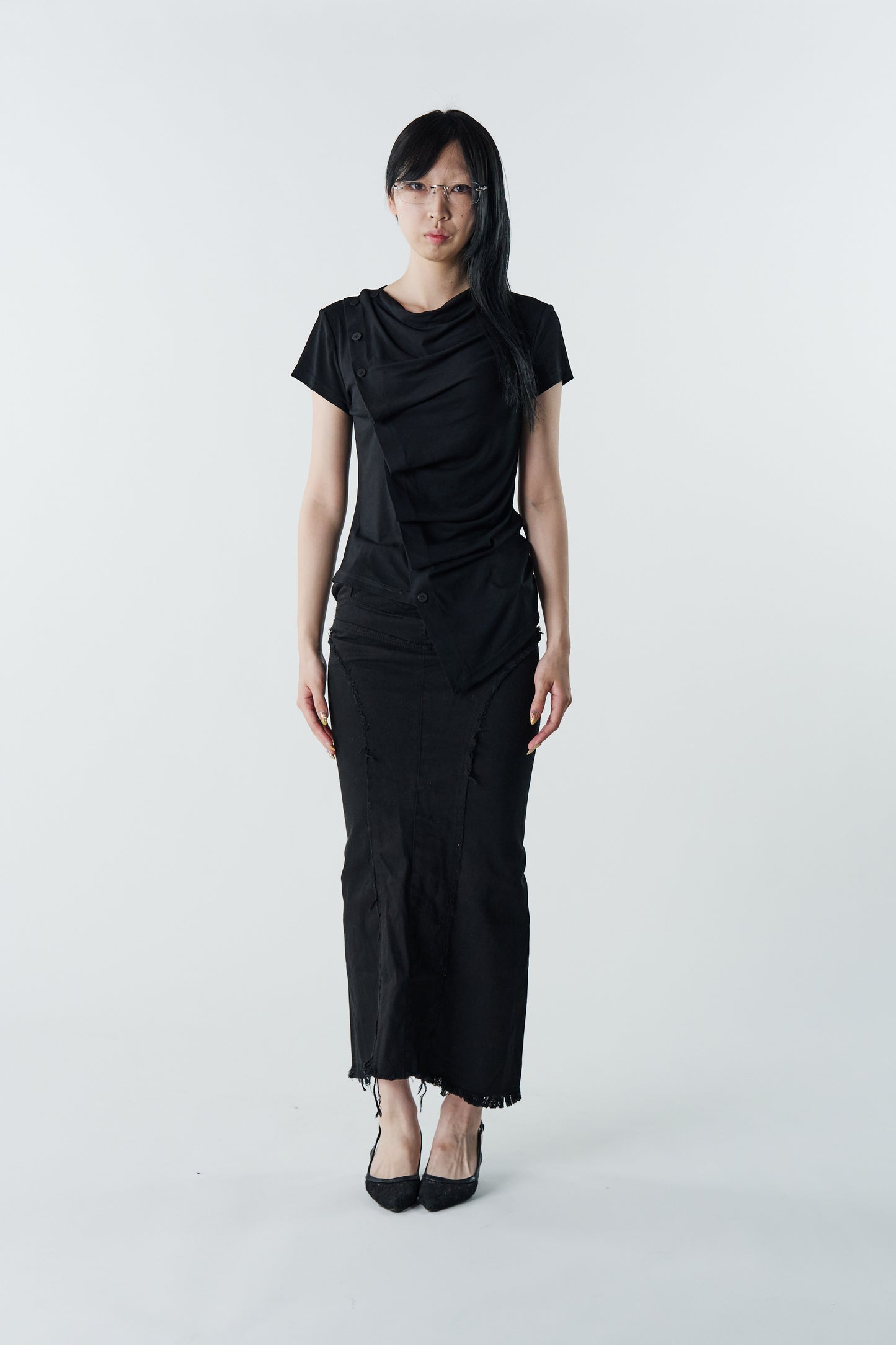Drape Noir Top