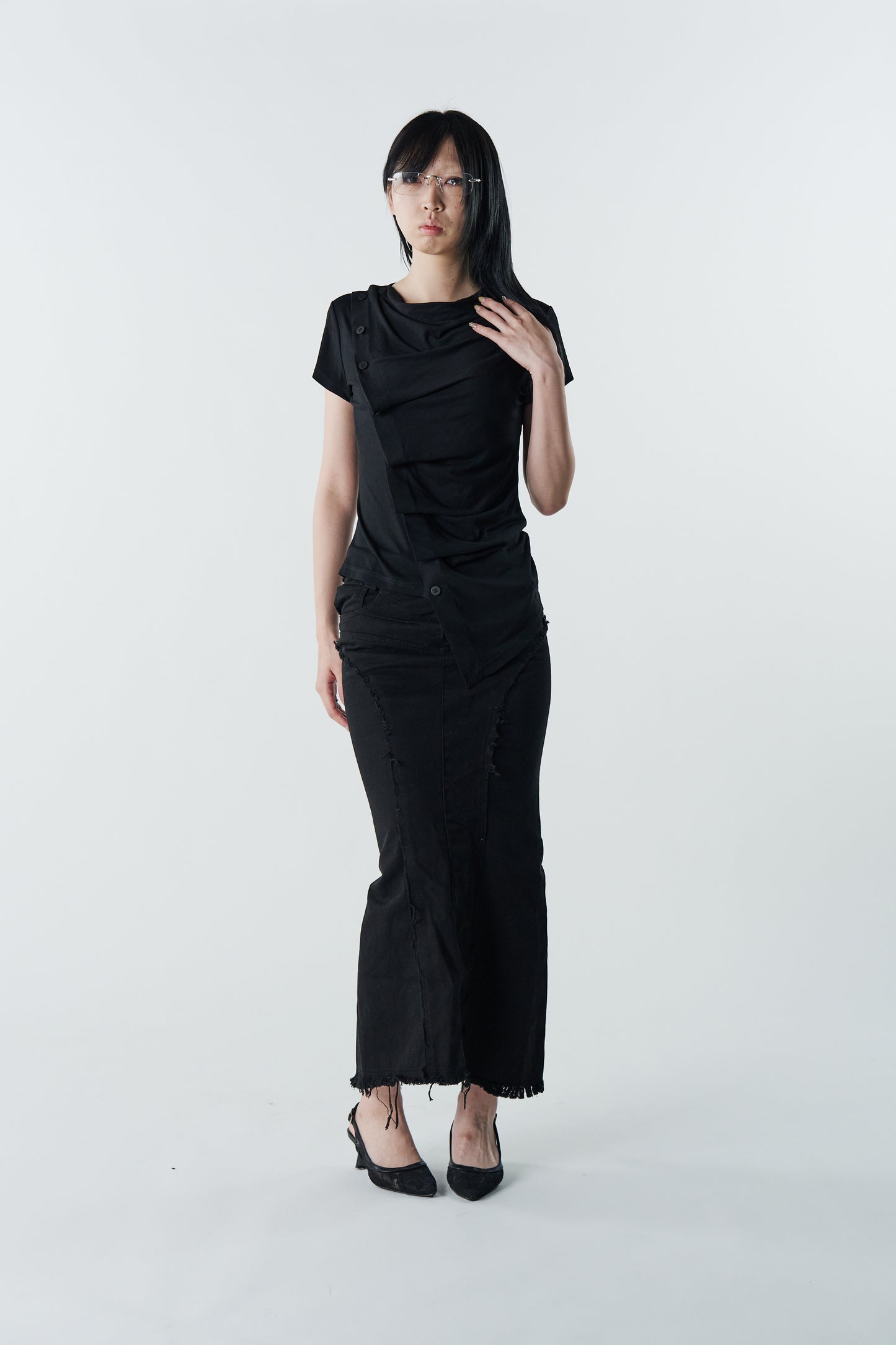Drape Noir Top