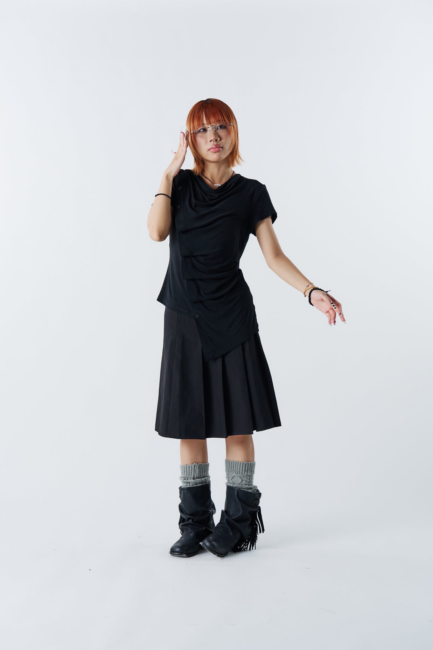 Drape Noir Top